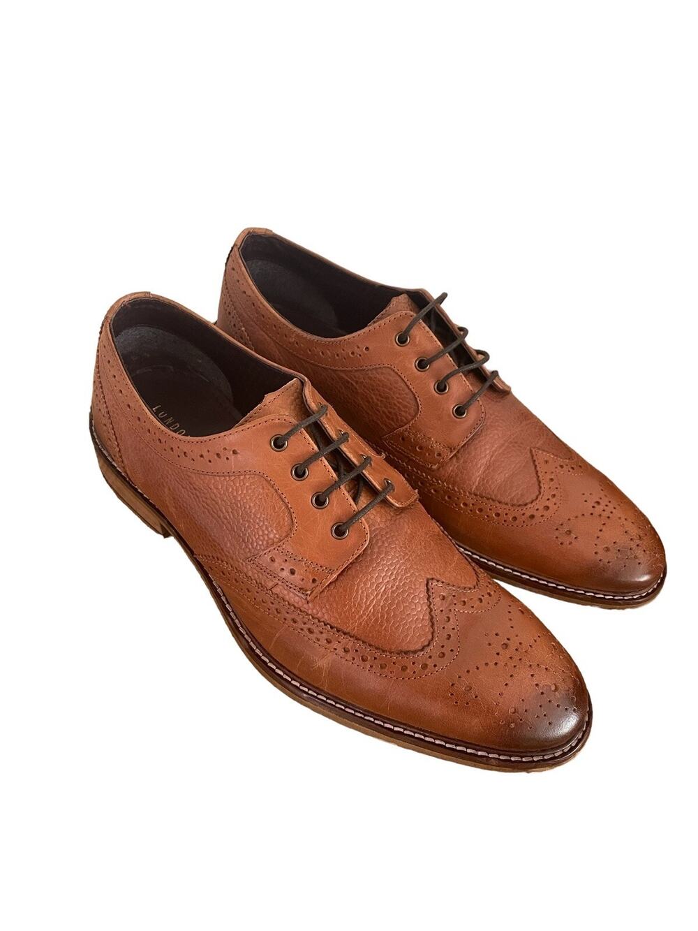 London Brogues Handcrafted Mens Brown Leather Ripley Dress Shoe Size US 10 EU 43